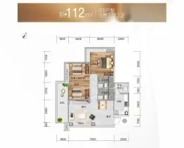 新世界天澜3室2厅1厨2卫建面112.00㎡