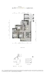 人居云缦林语3室2厅1厨2卫建面119.00㎡