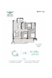 嘉福云墅C2建面约119㎡三室