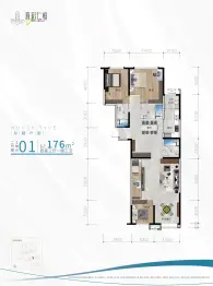 西站·真彩仁恒4室3厅1厨3卫建面176.0㎡