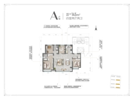 万科北宸之光4室2厅1厨2卫建面145.00㎡