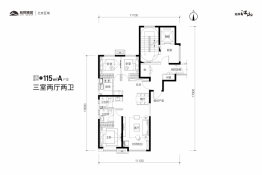 旭辉江山3室2厅1厨2卫建面115.00㎡