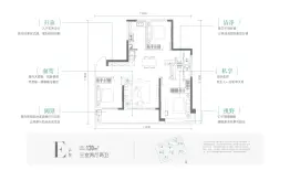 白桦林悦3室2厅1厨2卫建面120.00㎡