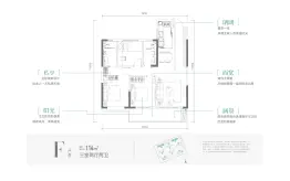 白桦林悦3室2厅1厨2卫建面114.00㎡