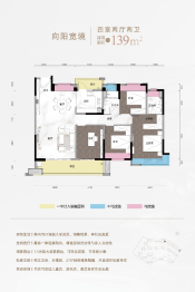 万达东江城4室2厅1厨2卫建面139.00㎡