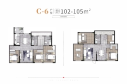 中海云麓九里·云樾台6室4厅1厨3卫建面102.0㎡