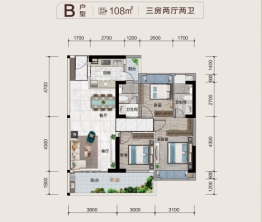 惠州交投·金河悦府3室2厅1厨2卫建面108.00㎡