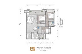 欧麓花园城·林湖郡3室2厅1厨2卫建面98.34㎡