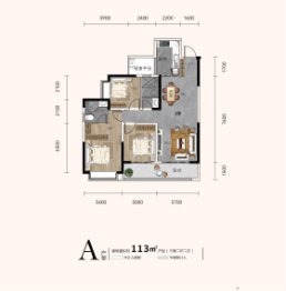 新华联梦想城3室2厅1厨2卫建面113.00㎡