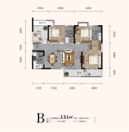 新华联梦想城3室2厅1厨2卫建面131.00㎡