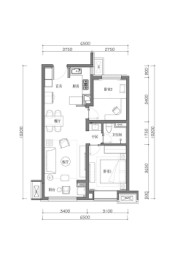 万科都荟·都荟四季2室2厅1厨1卫建面85.00㎡