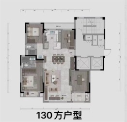 万科·锦云江汀4室2厅1厨2卫建面130.00㎡