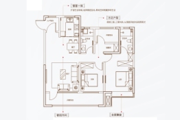 信达·君和蓝庭3室2厅1厨2卫建面115.00㎡