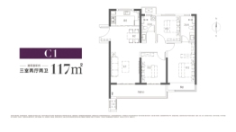 奥体学府3室2厅1厨2卫建面117.00㎡