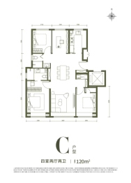 招商璀璨时代4室2厅1厨2卫建面120.00㎡