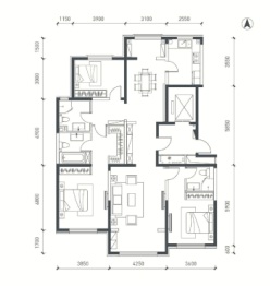 航城壹号3室2厅1厨3卫建面175.0㎡