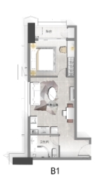 复兴世纪大厦1室1厅1卫建面62.90㎡