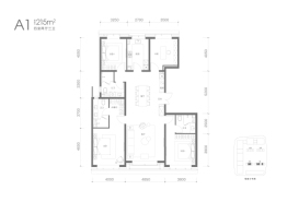 融创壹号院4室2厅1厨3卫建面215.00㎡