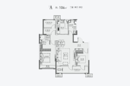 开投·新都樾府3室2厅1厨2卫建面106.00㎡