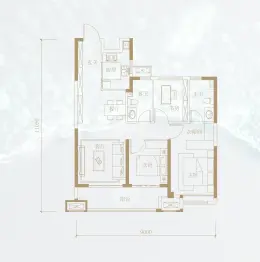 陕建·锦泓府3室2厅1厨2卫建面100.00㎡