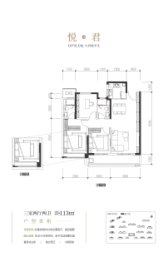 中建悦庐3室2厅1厨1卫建面113.00㎡