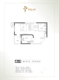 世茂云图1室1厅1厨1卫建面57.51㎡