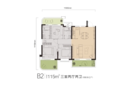 华润沣华九里3室2厅1厨2卫建面115.00㎡