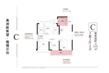 禹洲新希望·雍禧兰台C户型116平