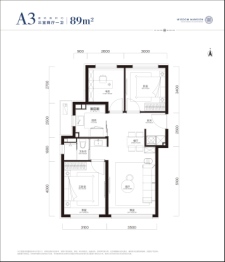 中海学府里3室2厅1厨1卫建面89.0㎡
