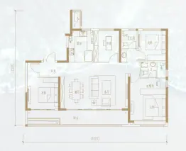 陕建·锦泓府4室2厅1厨2卫建面143.0㎡