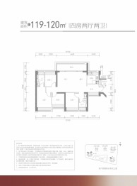 满京华·金硕华府4室2厅1厨2卫建面119.00㎡