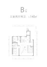 金地阅千峯3室2厅1厨2卫建面140.00㎡