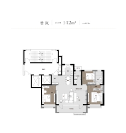 君奕府3室2厅1厨2卫建面142.00㎡