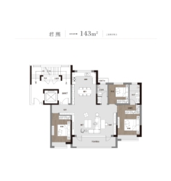 君奕府3室2厅1厨2卫建面143.00㎡