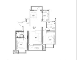 青铁海誉府2室2厅1厨2卫建面119.00㎡