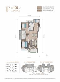 万科保利联投理想星光3室2厅1厨2卫建面105.00㎡