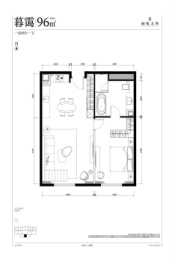 丽苑太和1室2厅1厨1卫建面96.00㎡