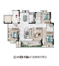 融泰学府4室2厅1厨2卫建面122.00㎡