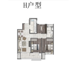 青岛城投新城时代3室2厅1厨1卫建面95.00㎡