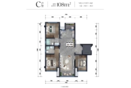 东湖峯璟3室2厅1厨2卫建面108.00㎡