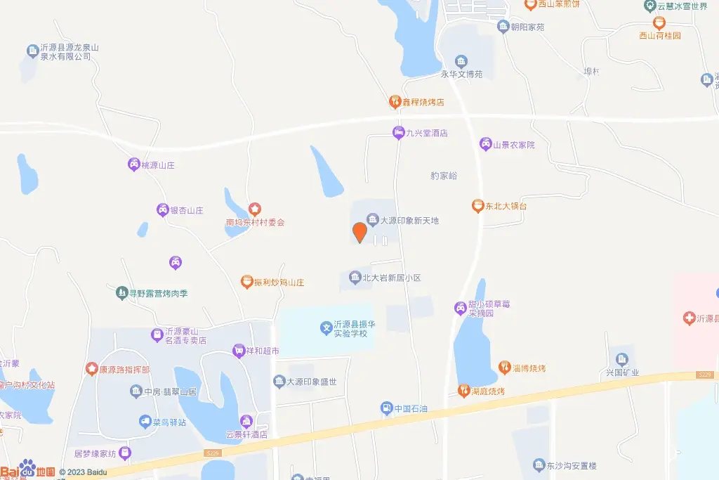 沂源县县城康源路北、北大岩村39号交通图