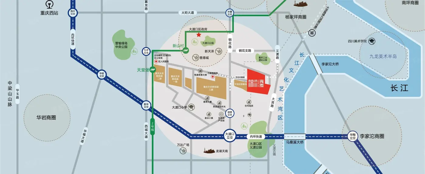 天安数码城江畔珑园三期交通图