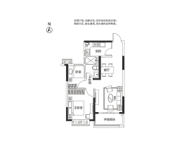 兴港·未来之光2室2厅1厨1卫建面89.00㎡