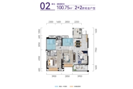 祥和学府二期.喜樾4室2厅1厨2卫建面100.75㎡