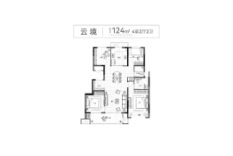 亚新美好未来苑4室2厅1厨2卫建面124.00㎡