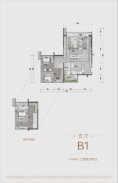 保利时代3室2厅1厨2卫建面102.00㎡