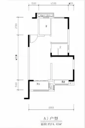 大众馨苑2室2厅1厨1卫建面74.00㎡