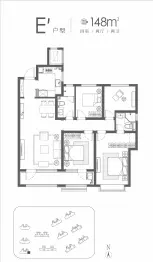 青啤·静澜山4室2厅1厨2卫建面148.0㎡