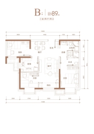 大兴发展·亦生悦3室2厅1厨2卫建面89.00㎡