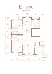 大兴发展·亦生悦4室2厅1厨2卫建面119.0㎡
